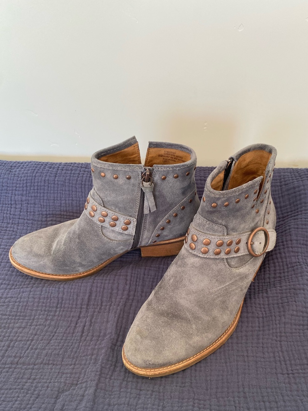Sofft Allene II Blue Suede Booties